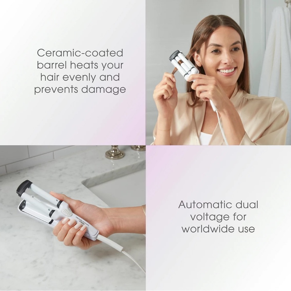 TravelSmart By Conair Petite Ceramic Dual Voltage Travel Hair Waver NEW - Picture 4 of 12